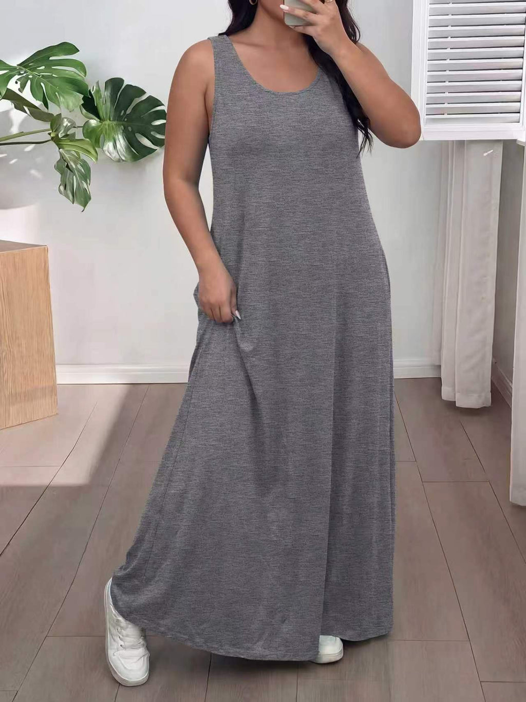 Robe Maxi sans manches pour femmes d'été