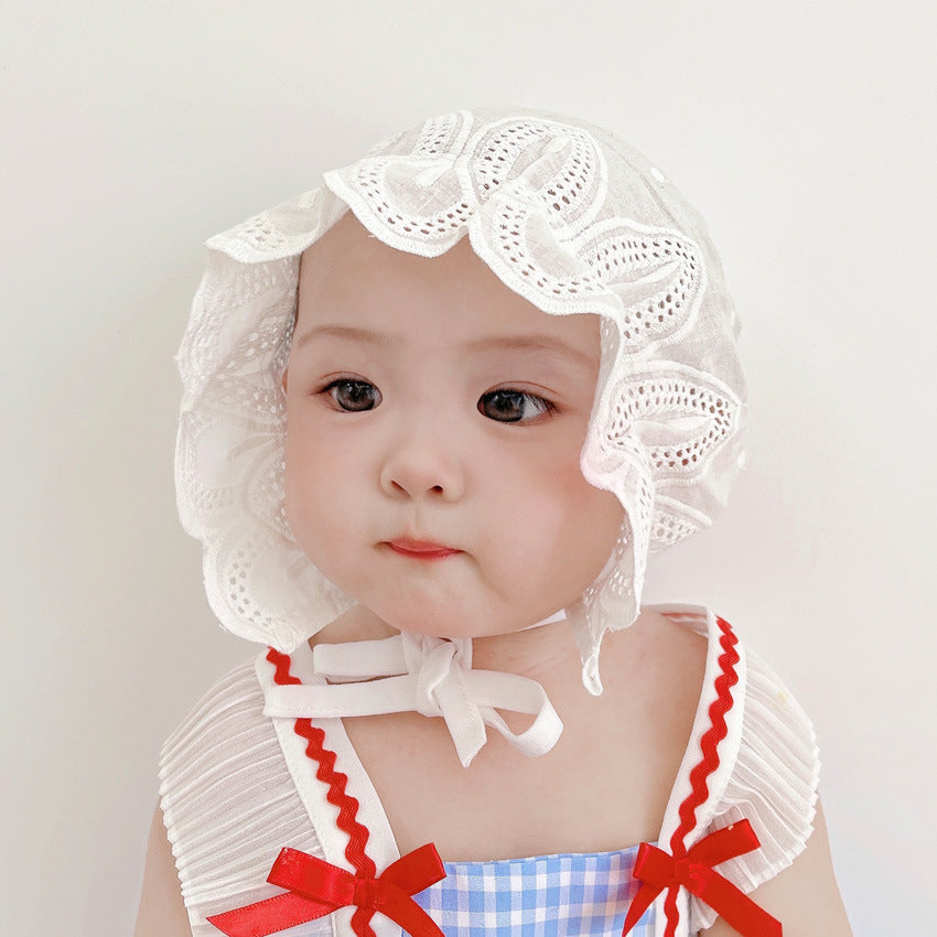 Chapeau de soleil pour bébé brodé en coton pur