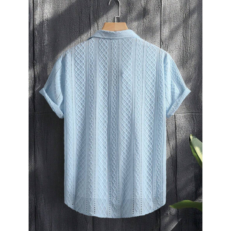 Chemise à manches à bouton occasionnel