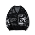 Mens Loose-fitting American-style All-over Empreinte de lettre Cardigan