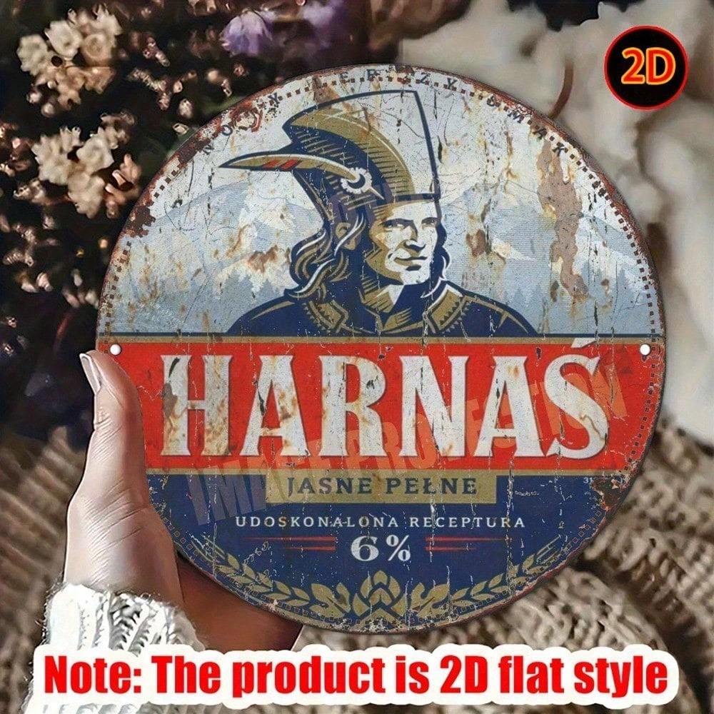 HARNAS Retro Rond Aluminium Plaque Vintage Wall Art