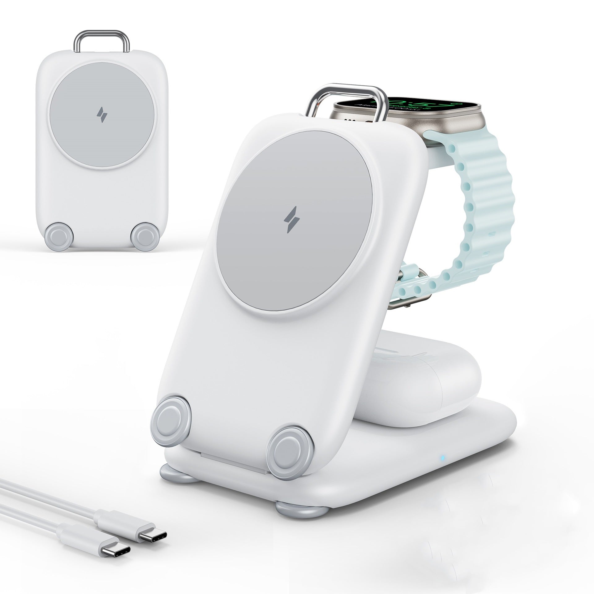 Bureau 3-en-1 Support pliant Chargeur magnétique sans fil