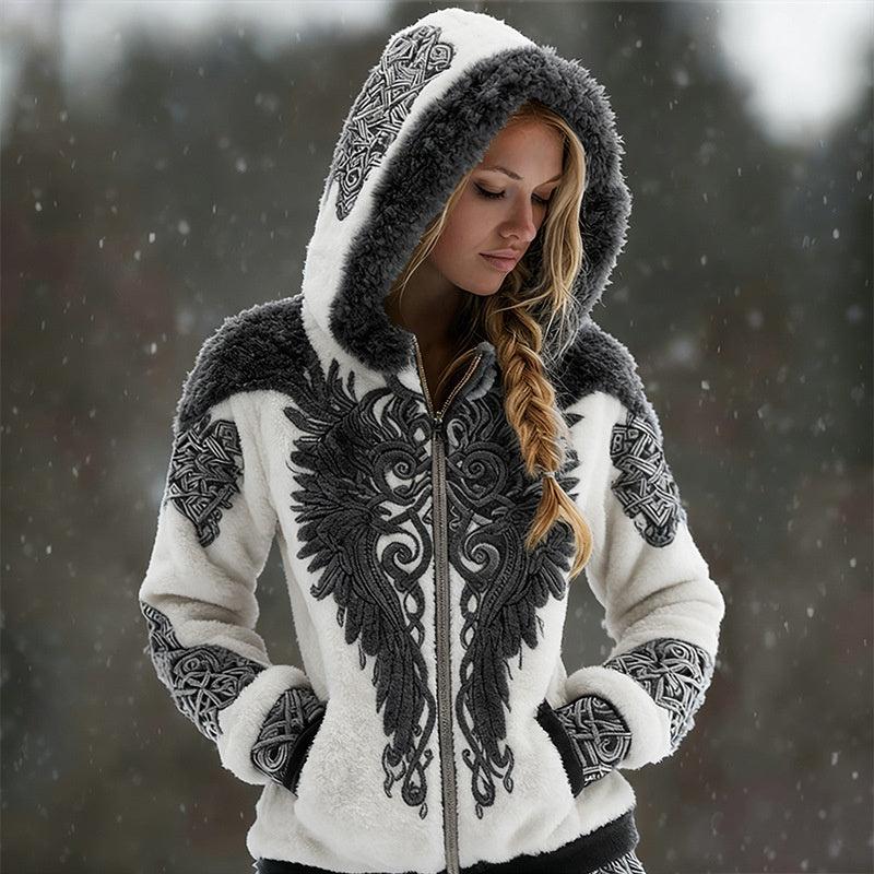 Impression numérique 3D Hoodie retro zip-up pour automneHiver