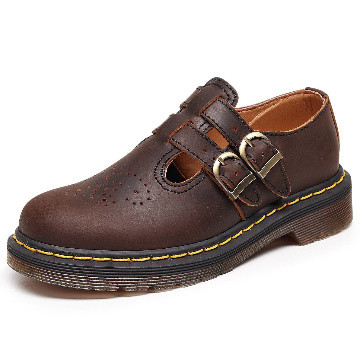 Véritable cuir bas-top femmes Cheval Brown chaussures mode Casual Cowhide
