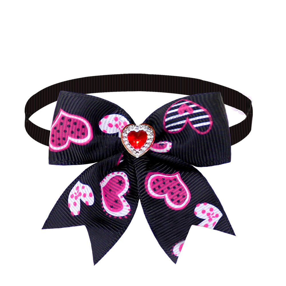 Animaux de compagnie Love Diamond Bow Tie Bow Accessoires