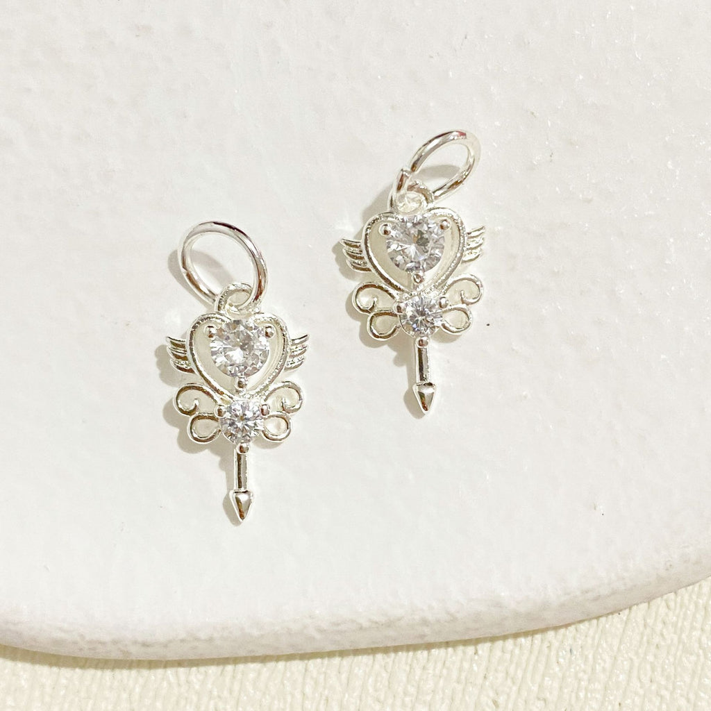 Protégeant les couleurs 14K Gold Inlaid Zircon coeur Bow de Noël et pendentif Bell