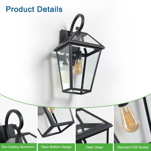 Lampes murales extérieures modernes et étanches supportent de nombreux types d'ampoules-2 packs non disponibles Platf