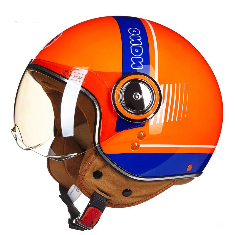 Demi casque de voiture de batterie léger semi-couvert rétro