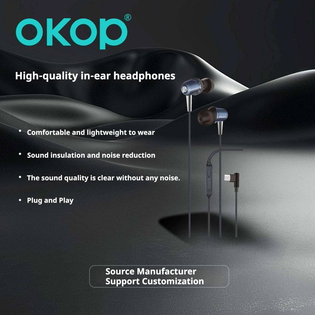 KP-243 Écouteurs USB-C filaires en ligne avec commandes en ligne Haute qualité sonore L