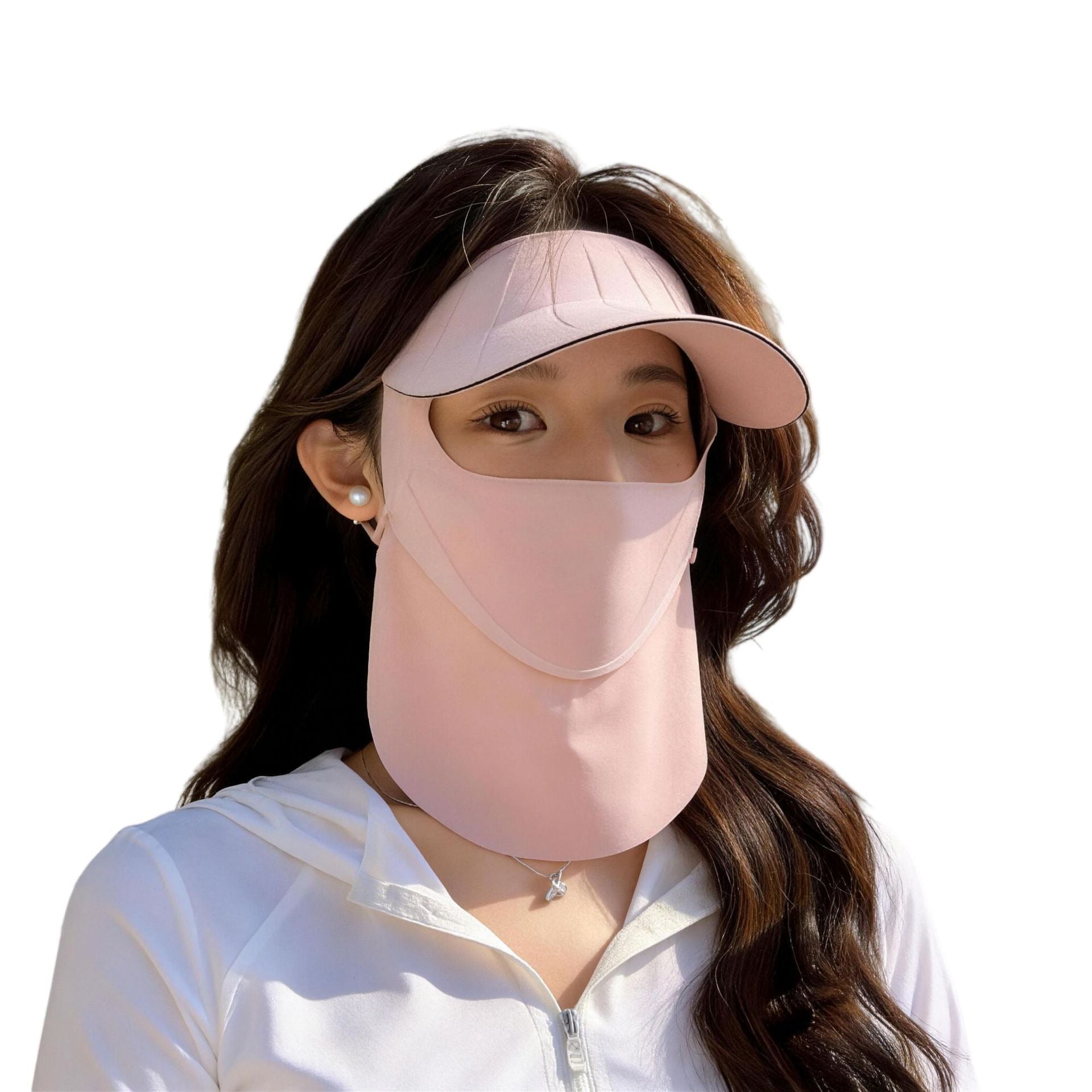 Masque visage protecteur du soleil pour femmes avec une casquette brumeuse