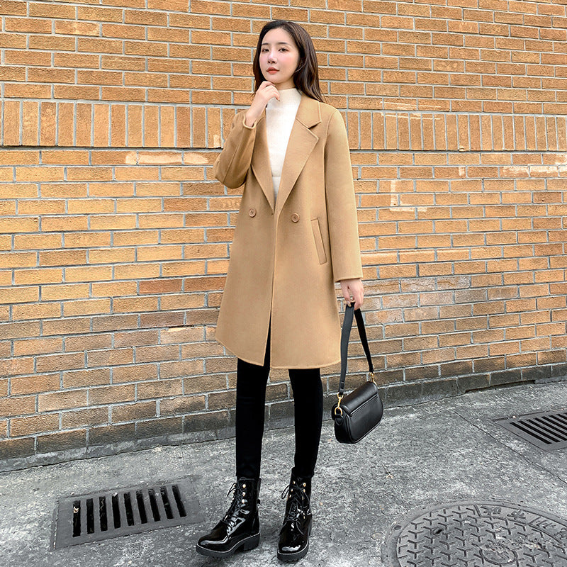 Manteau de cachemire à double face pour femmes