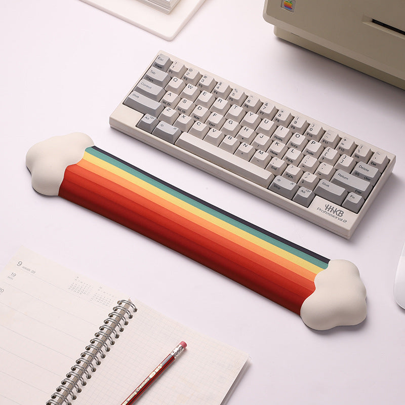 Cloud Rainbow Silica Gel Wrister Mouse Pad Keyboard Support Slippery Lavable