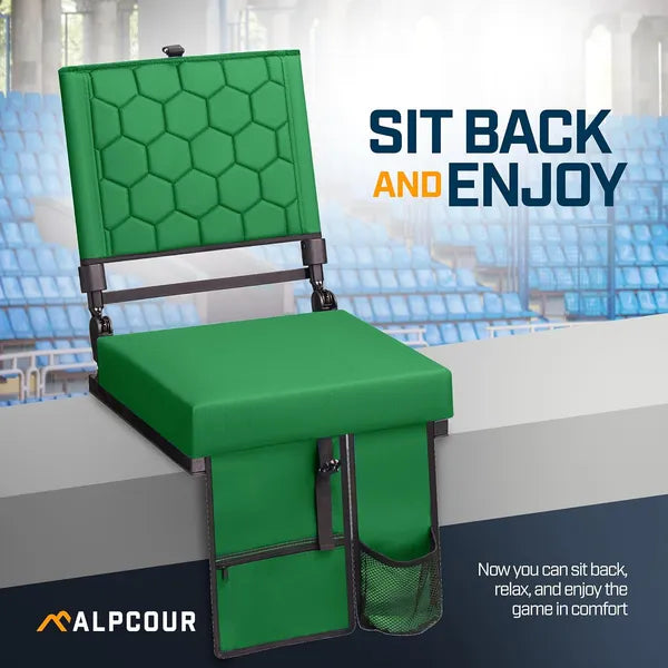 Alpcour pliant siège de stade inclinable avec support arrière pour les bleachers