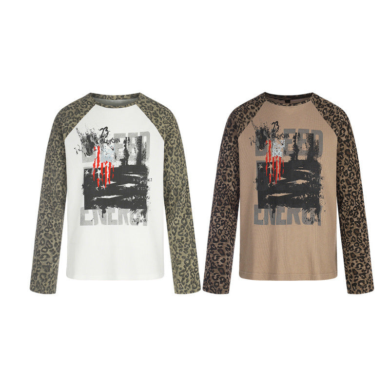 Lettre Graffiti Imprimer T-Shirt Basculant Loose-Fit pour hommes et femmes