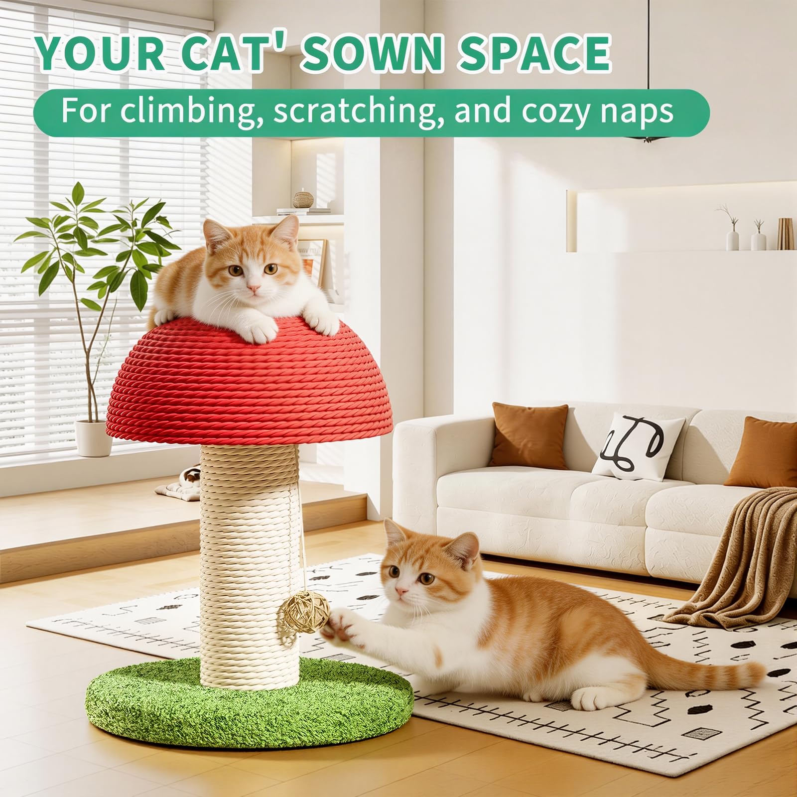 Champignons Cat Scratching Post 11inch pour chaton et petits chats