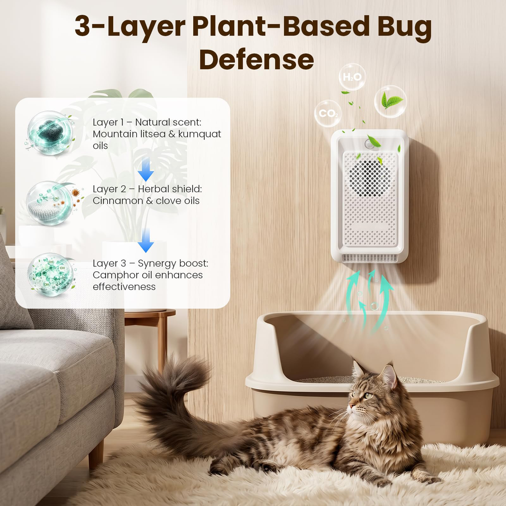 Désodorisant pour chat - Blanc ABS Rechargeable Pet Odor Eliminator Avec Interna silencieux 30dB