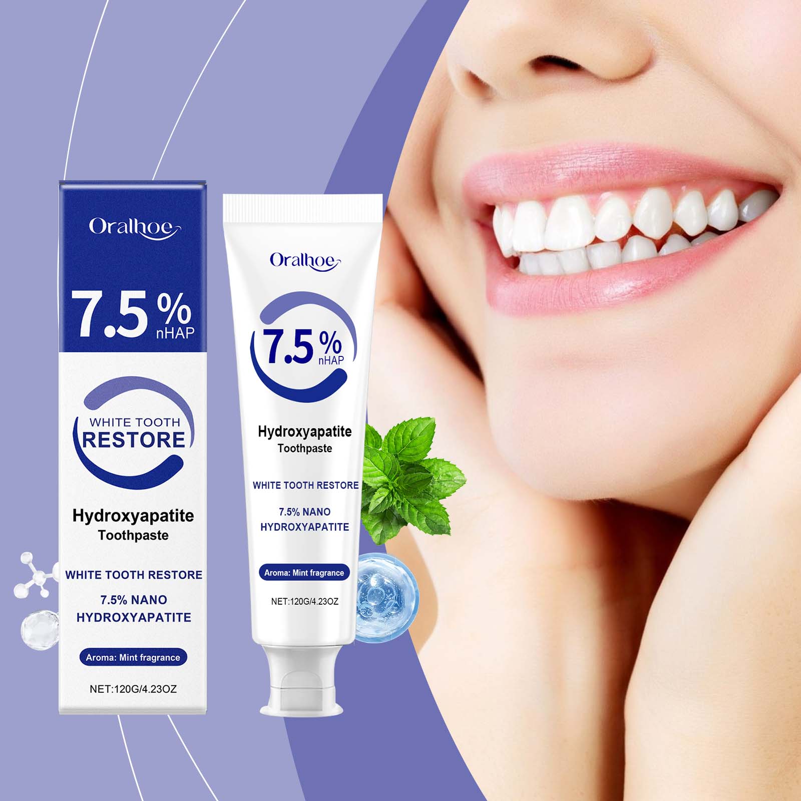 Dents anti-cavité Blanchiment Soins Dentifrice 120g 1box