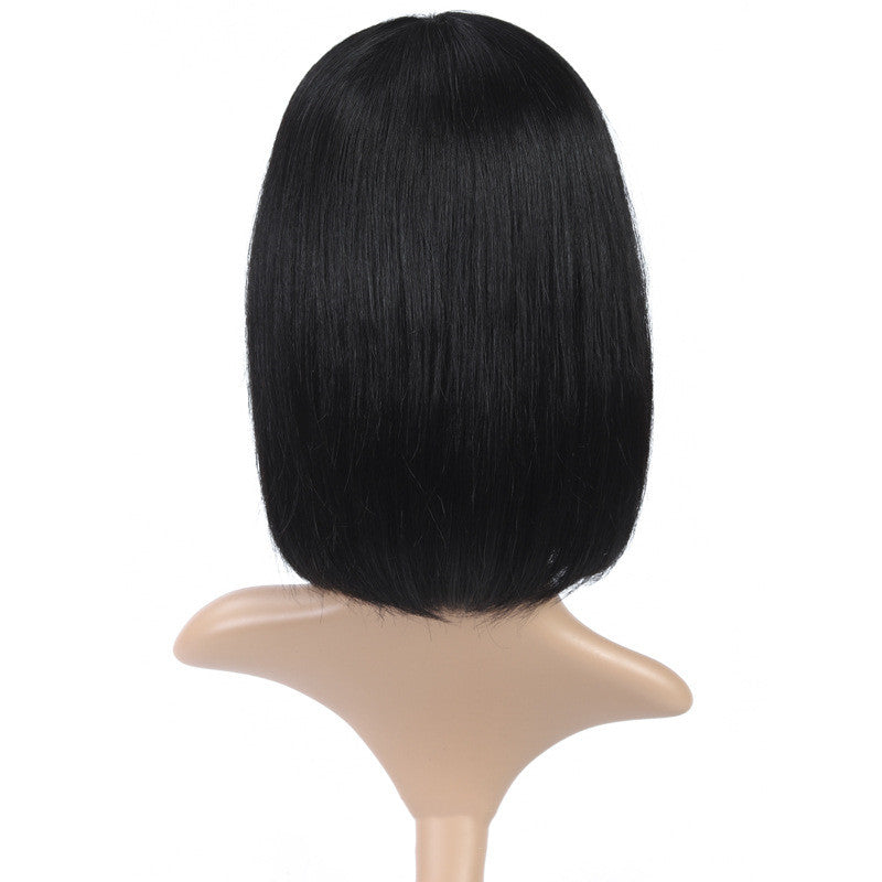 Perruques européennes et américaines avec des bangs et de vrais cheveux