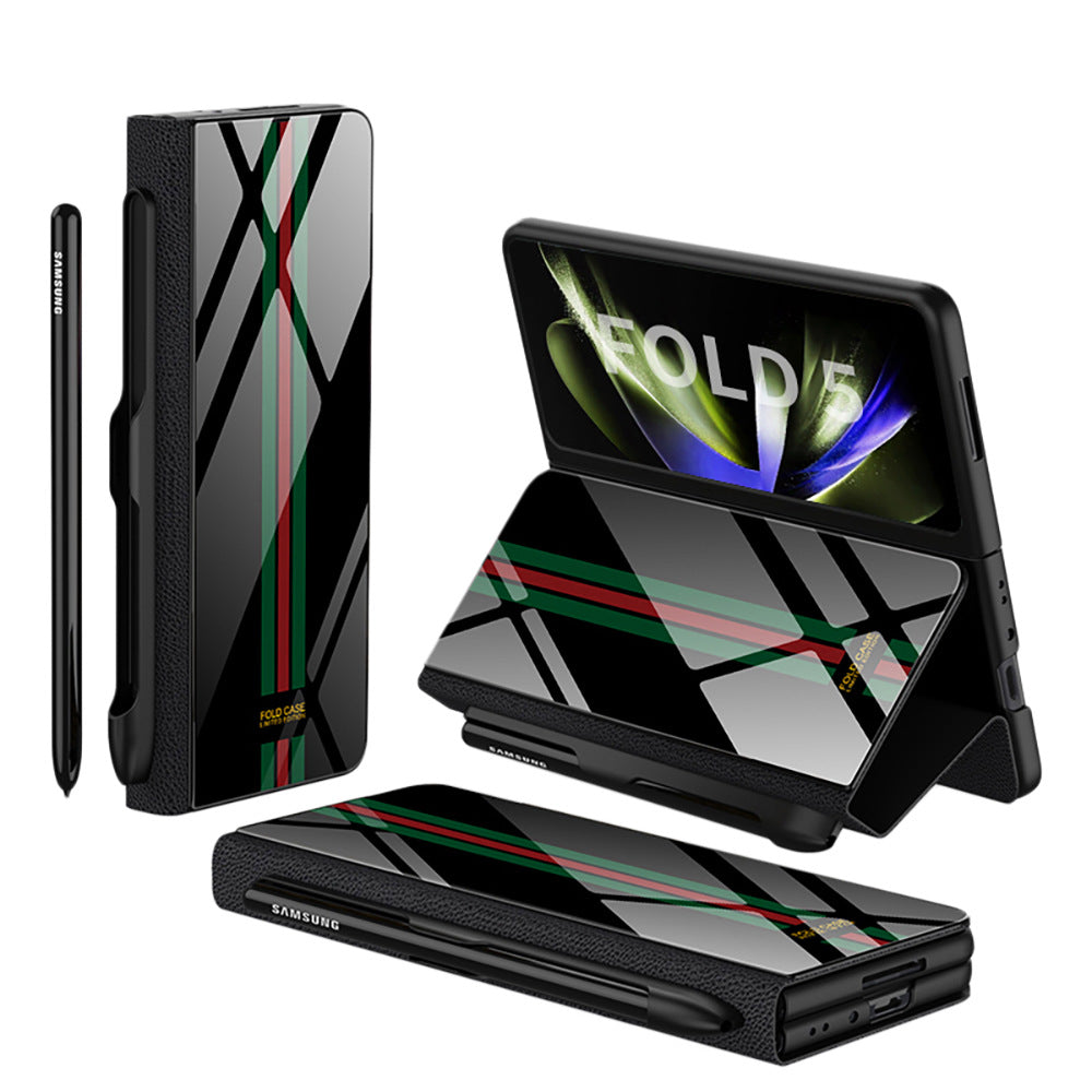 Galaxy Z Fold5 écran pliant téléphone mobile cas de téléphone Flip en verre créatif