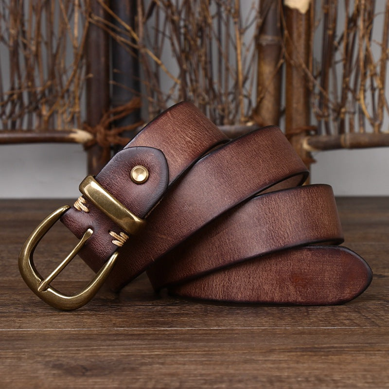 Boucle d'épingle en cuir Vintage De stressed Cowhide Waistband