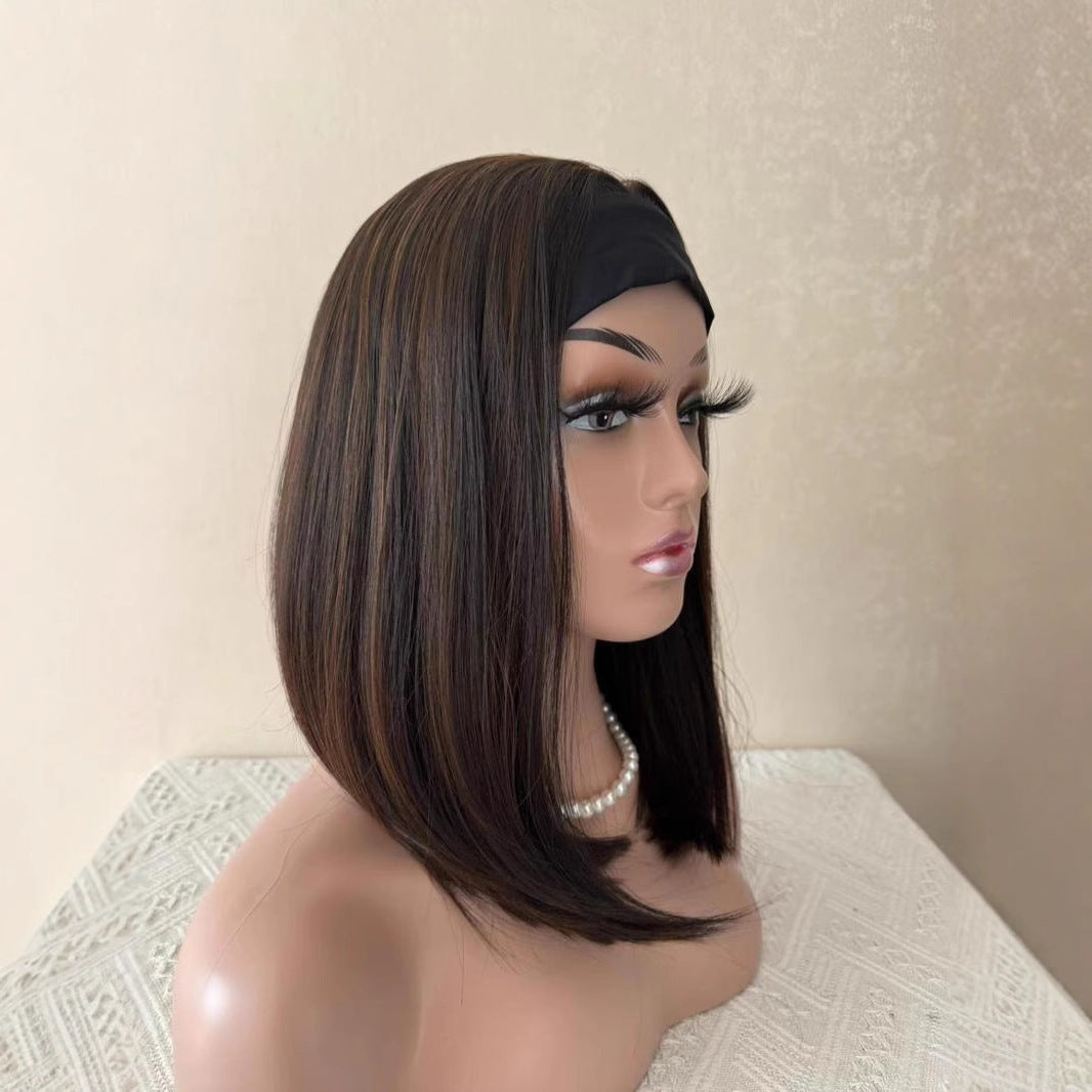 Lady's Brown Perruque de dentelle avec dégradé intérieur