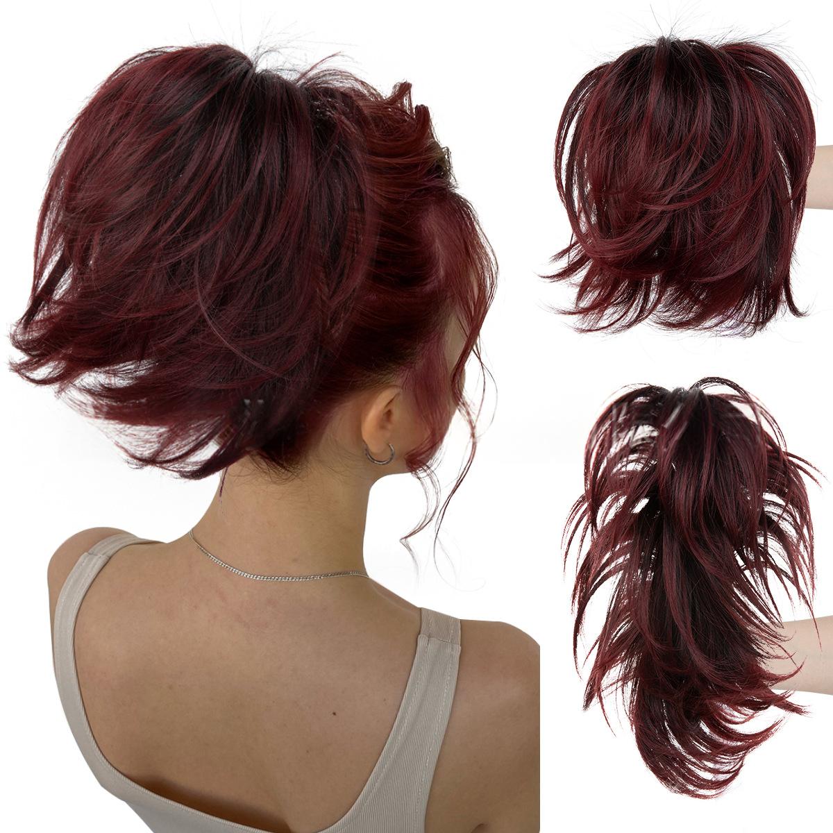 Haute température Synthétique Perruque Cheveux Clip-on Ponytail Femmes Court Style Volumineux Petit C