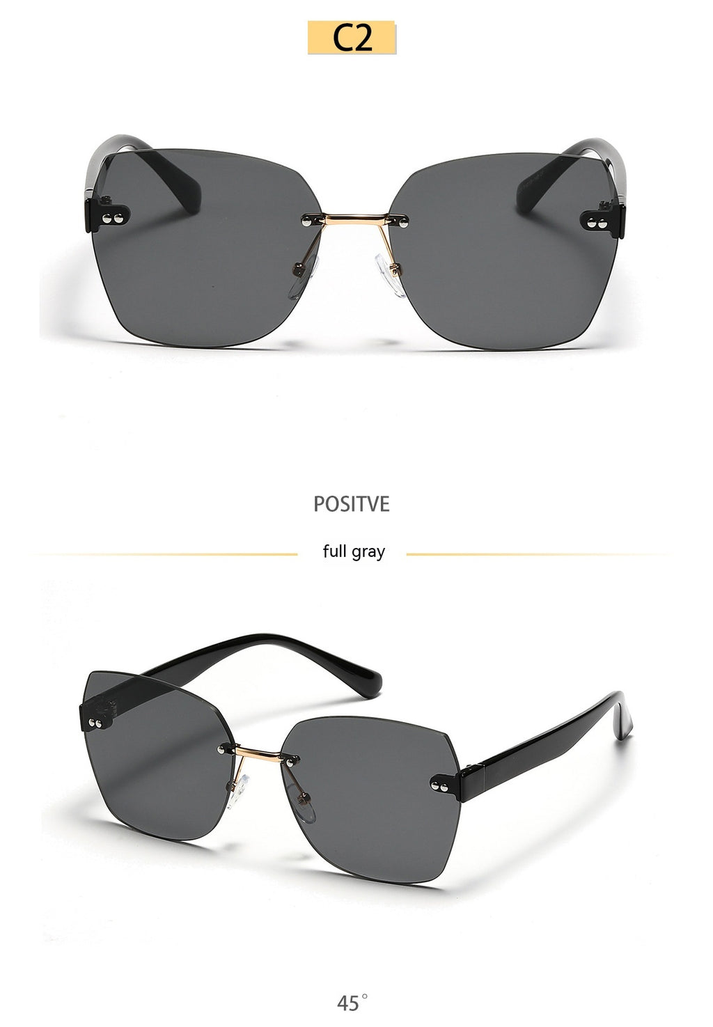 Lunettes de soleil haut de gamme Diamond Cut Edge pour femmes