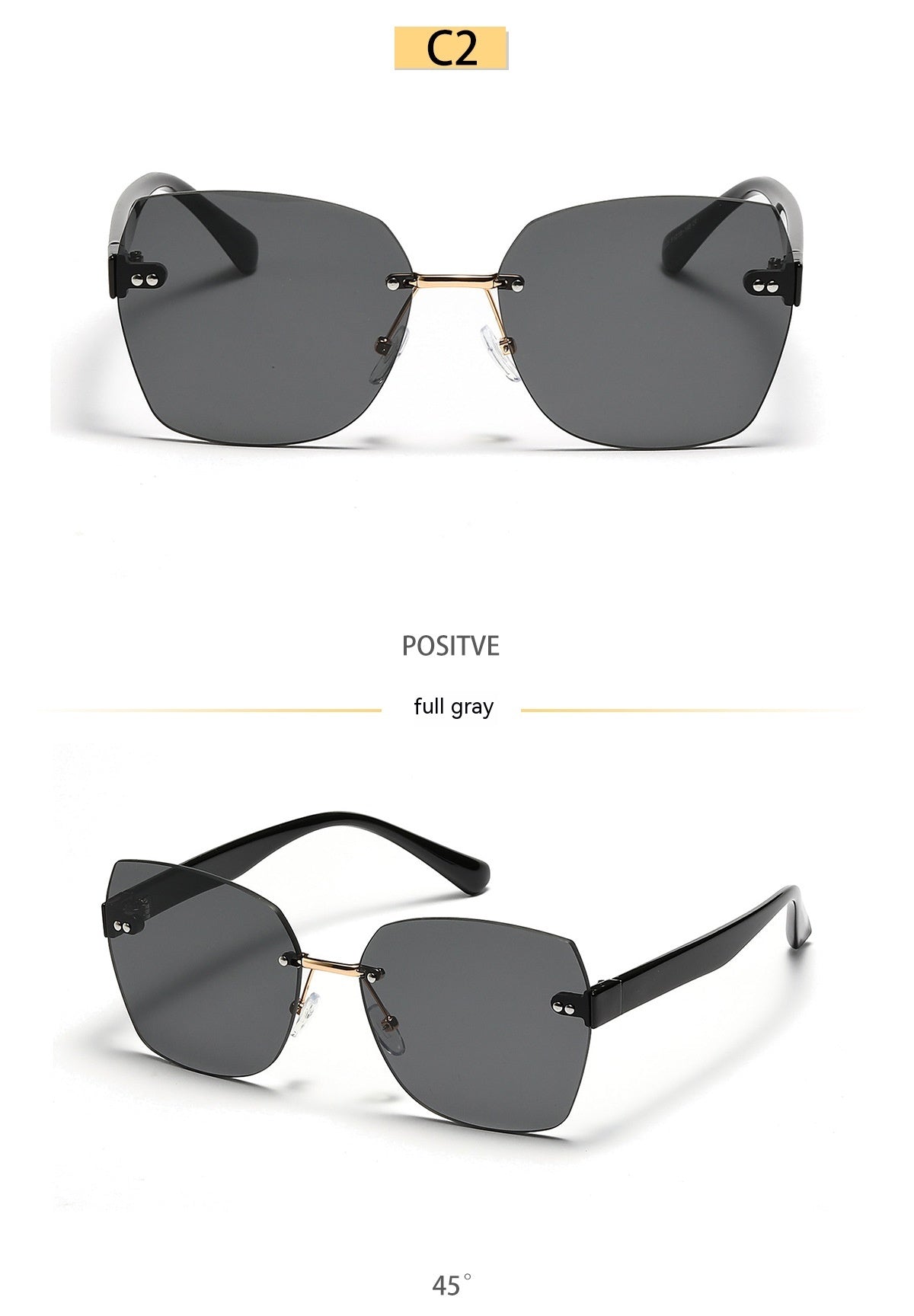 Lunettes de soleil haut de gamme Diamond Cut Edge pour femmes