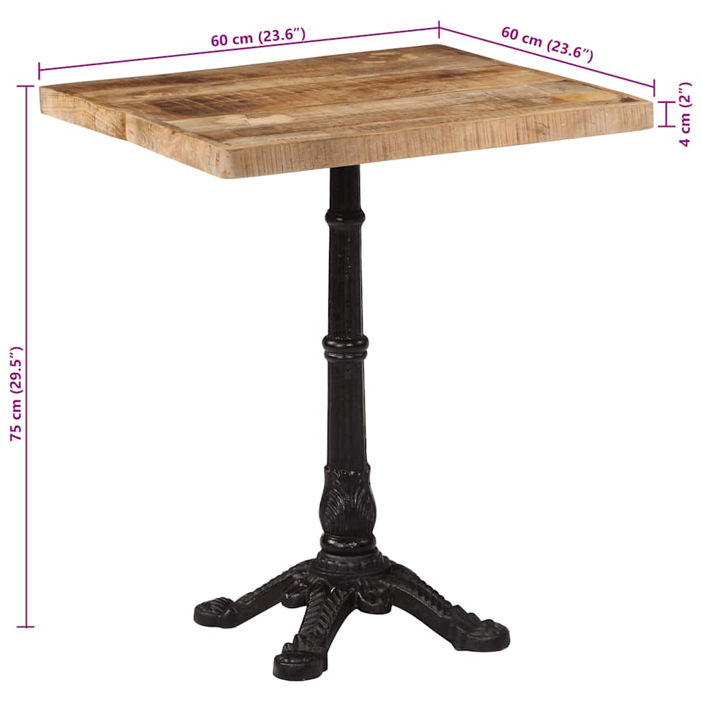 Bistro Table 60x Bois de mangue dur Bistro Table 60x