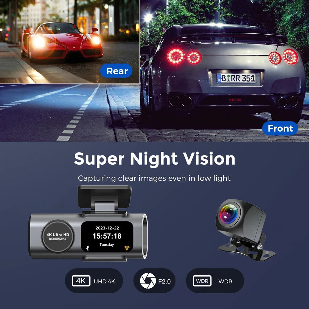 Haute définition Avant et arrière Double enregistrement WiFi Smartphone Connectivité Une voiture cachée