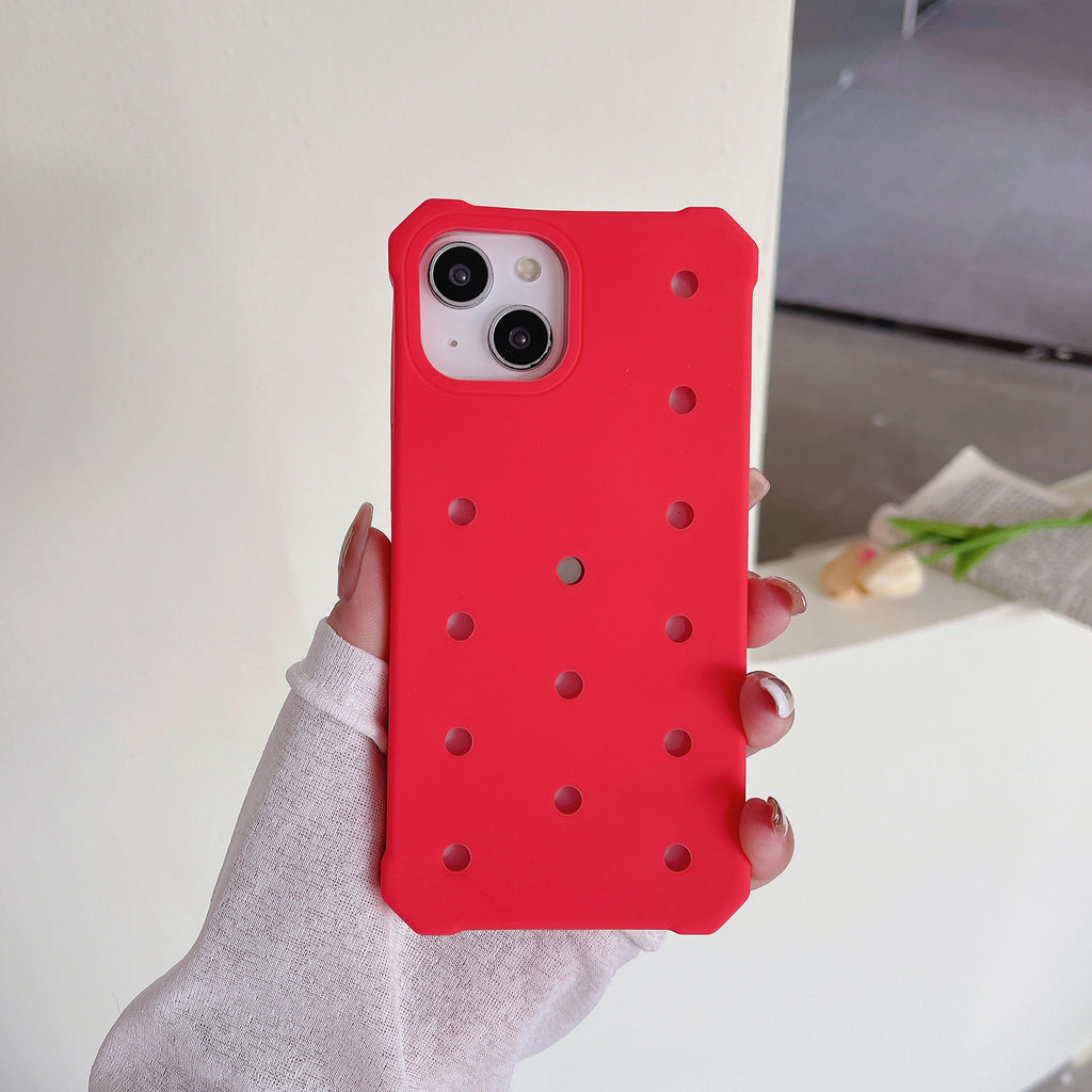 Couverture de protection du boîtier du téléphone du trou de silicone Trois dimensions