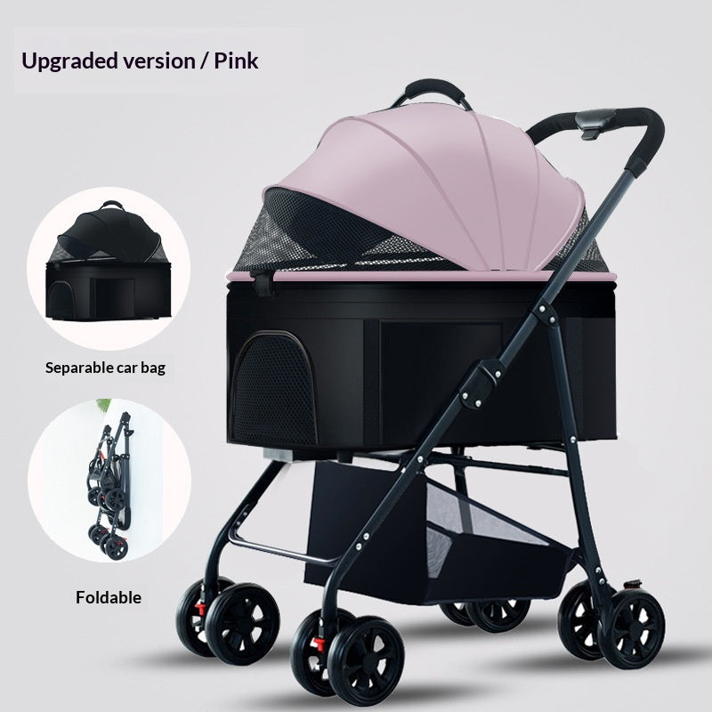 Poussette pour animaux pour chiens et chats Cage amovible portable avec conception pliante pour Po extérieur