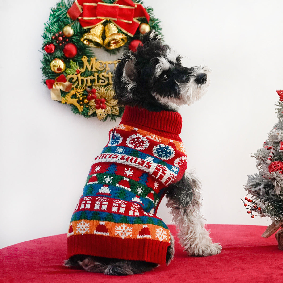 Automne et hiver Noël Chandail Col Turtle 2 pattes Vêtements de chien