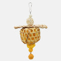 Jouet d'oiseau de perroquet Bamboo Cage Scraps de papier pendentif de maïs