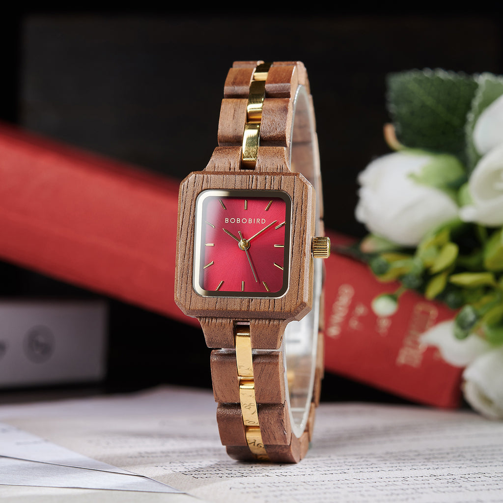 Montres en bois pour femmes à trois couleurs