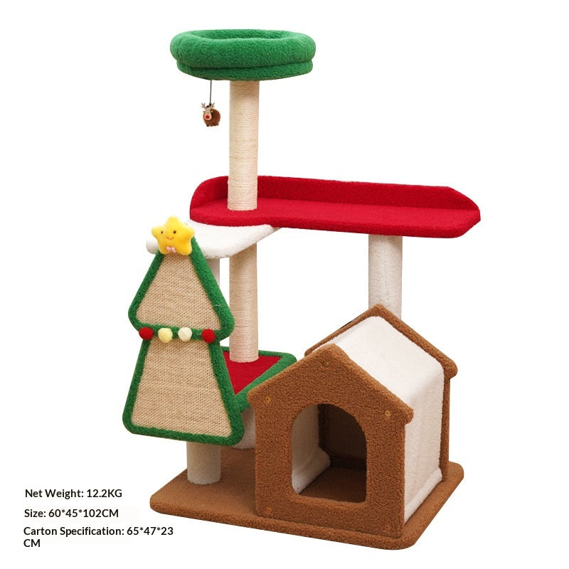 Arbre de chat Sisal à thème de Noël