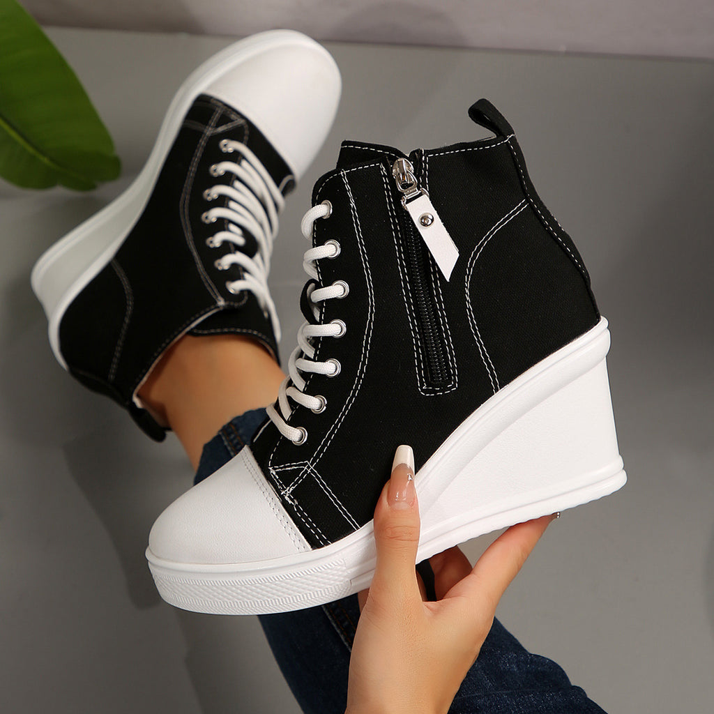 Femmes Mode Versatile Haut-Haut Casual Chaussures en toile