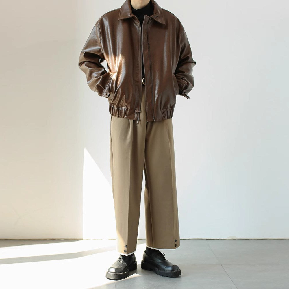 Manteau en cuir personnalisé rétro homme