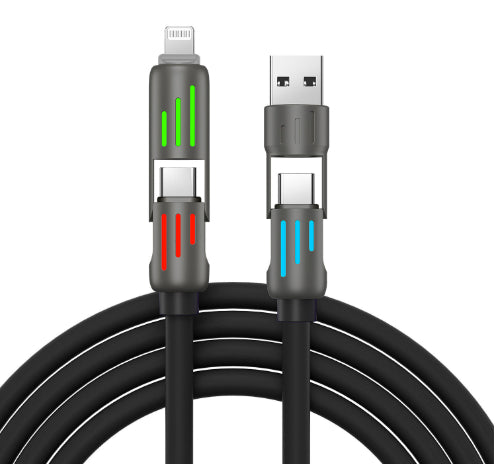 240W lumière respirante colorée ligne de charge rapide quatre-en-un