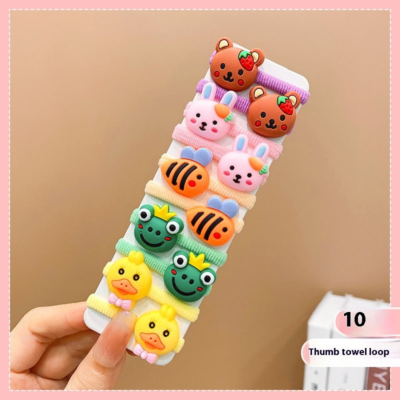 Bande en caoutchouc Femelle Reliure de cheveux pour enfants Bande de cheveux cartoon mignon Bébé cheveux amical Strin