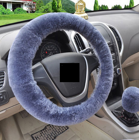 Couverture de voiture en laine d'hiver Couverture de volant en peluche