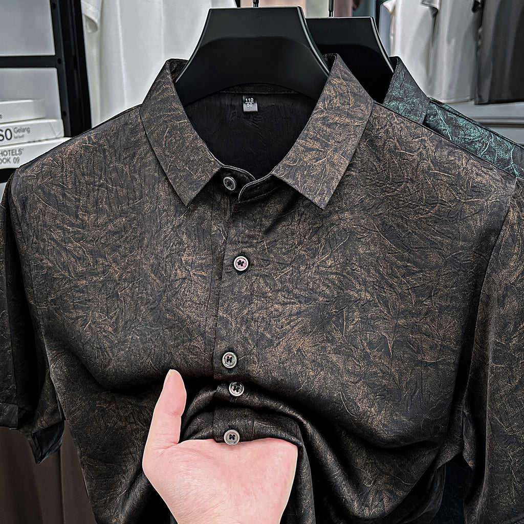 Haut de chemise imprimé manches courtes pour hommes