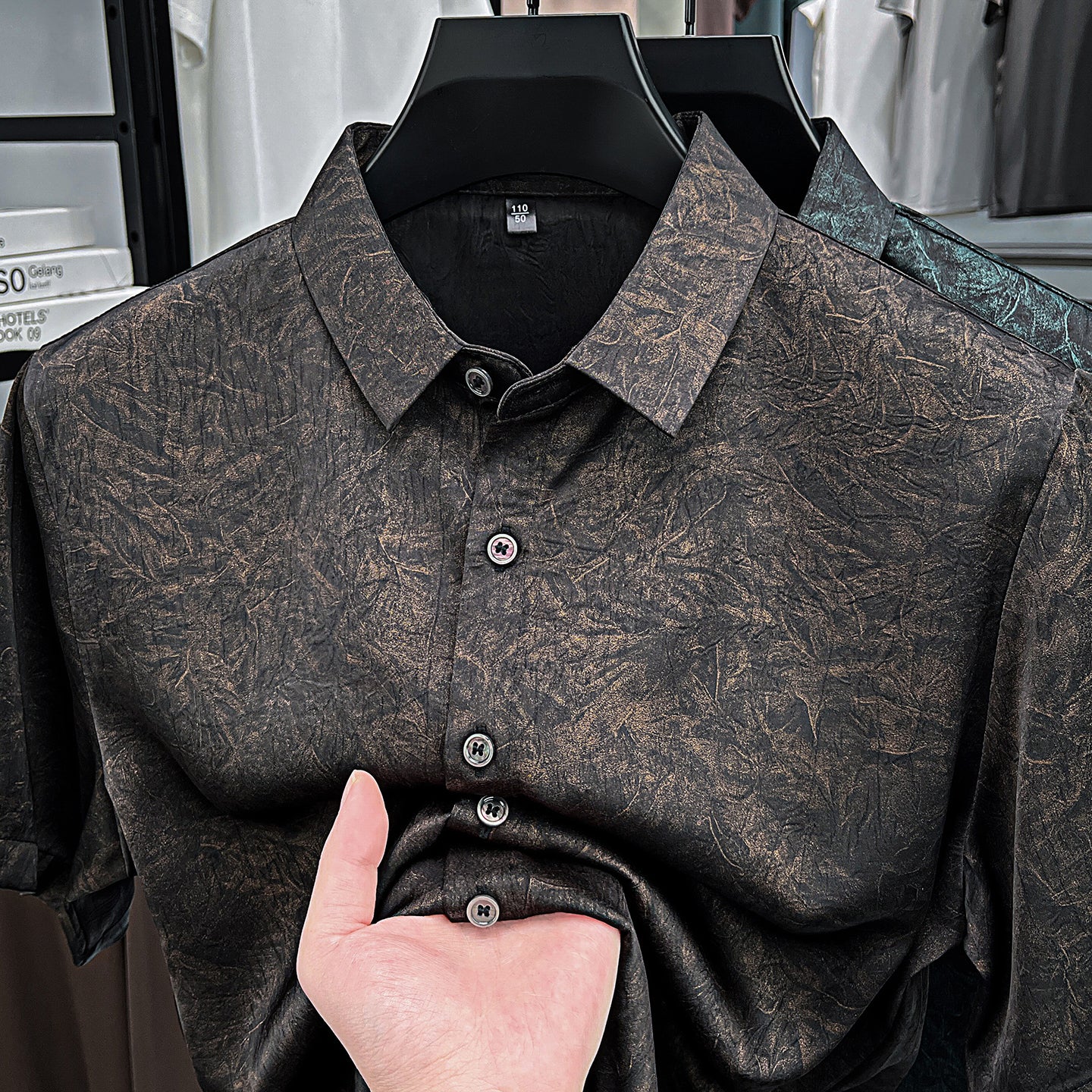 Haut de chemise imprimé manches courtes pour hommes