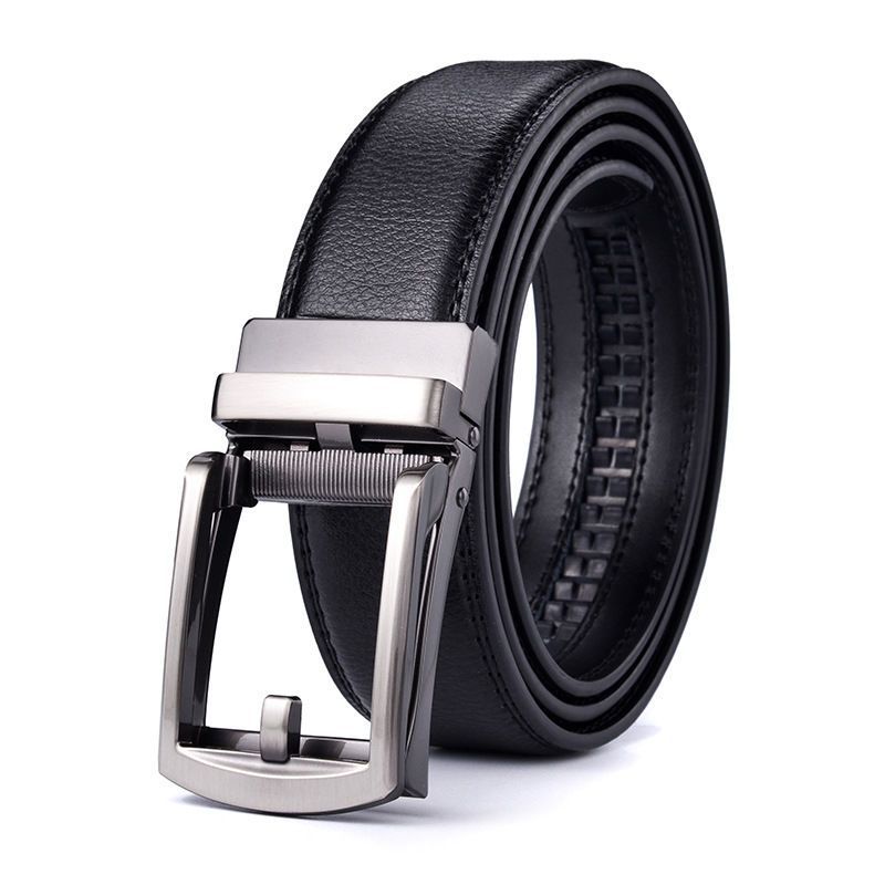 Ceinture de mode à deux couches à boucle automatique pour hommes