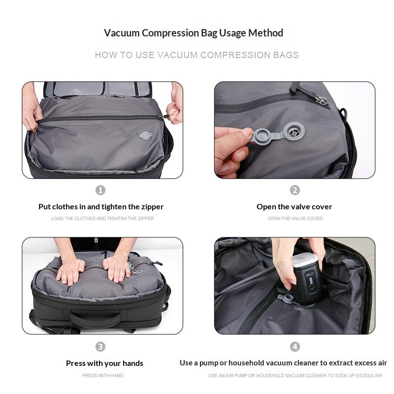 Sac à dos pour hommes Compression sous vide Sac à dos