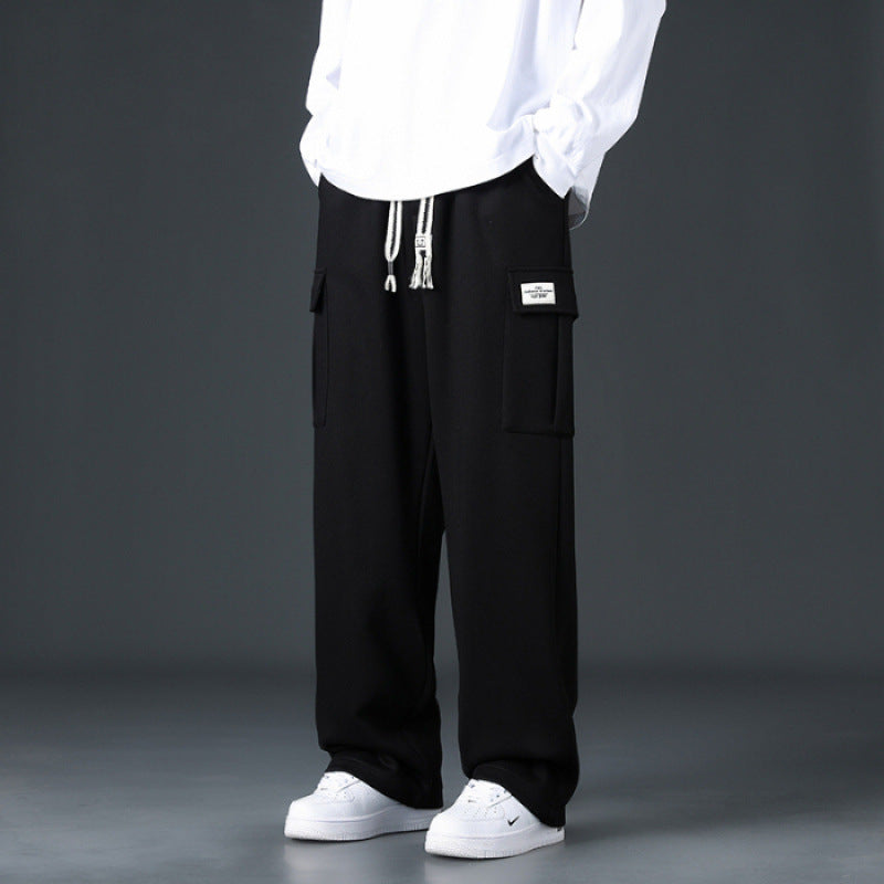 Pantalons casual masculins sans drapage et large jambe