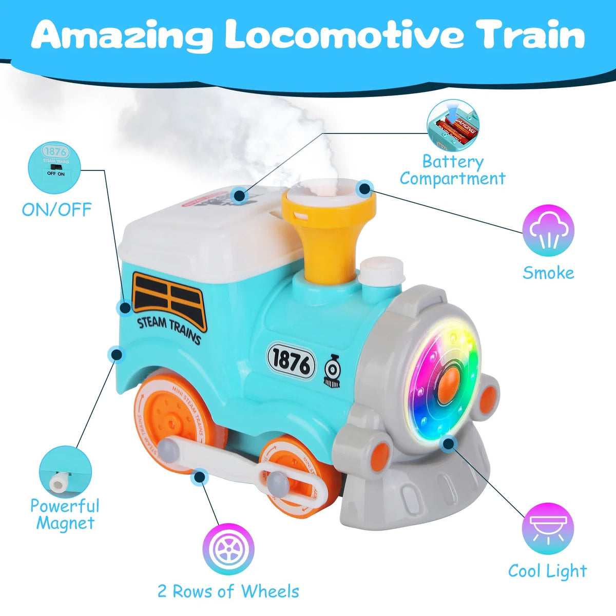 Ensemble de train électrique pour enfants avec télécommande - Jeu immersif avec sons de train authentiques