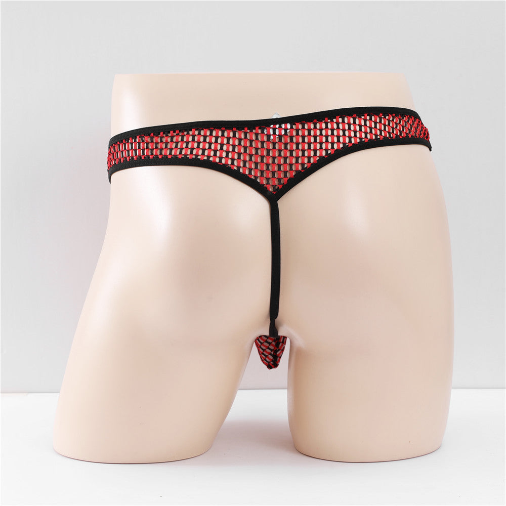Mesh Hommes Voir à travers respirant Sexy T-forme U Convex Hollow-out Grand Mesh Sexy Underw