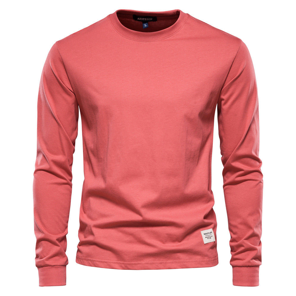 Autumn Trendy Long-Sleeved European-style Homme Solid Color Long-Sleeved Top High Street M