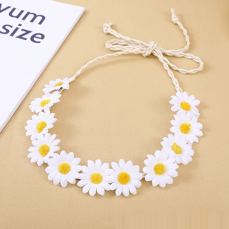 11 Simulation petite fleur de soleil Bohême vacances bord de mer Braid bande de cheveux pour les femmes